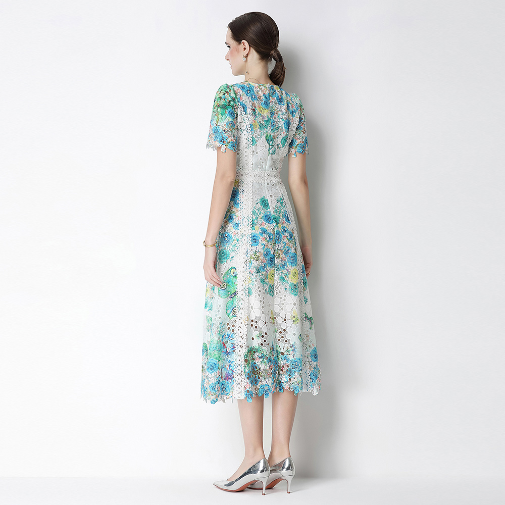 Slim short sleeve dress summer long dress for women