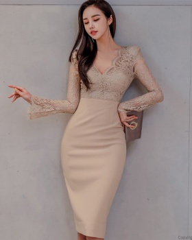 Temperament sexy dress slim fashion long package