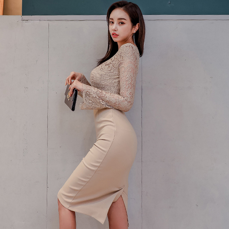 Temperament sexy dress slim fashion long package