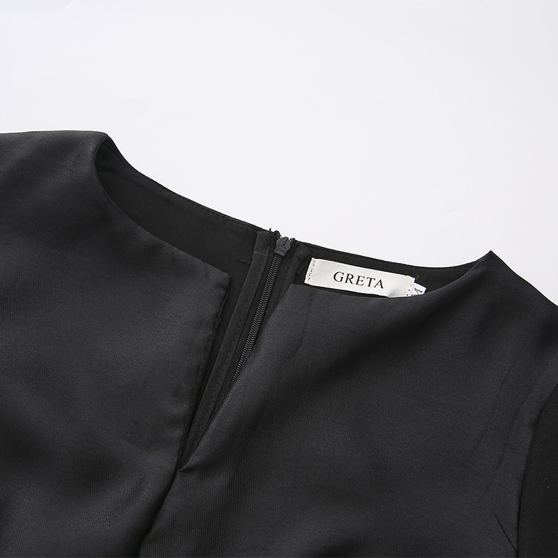 Splice long sleeve jacquard dress spring retro formal dress