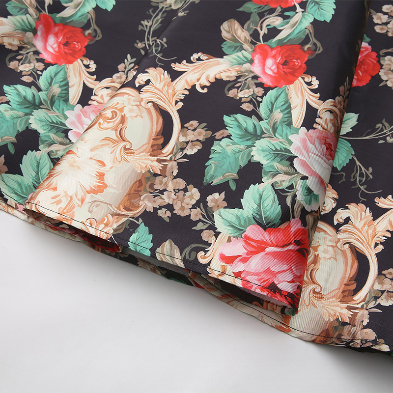 Splice long sleeve jacquard dress spring retro formal dress