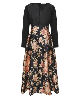 Spring retro formal dress long sleeve dress