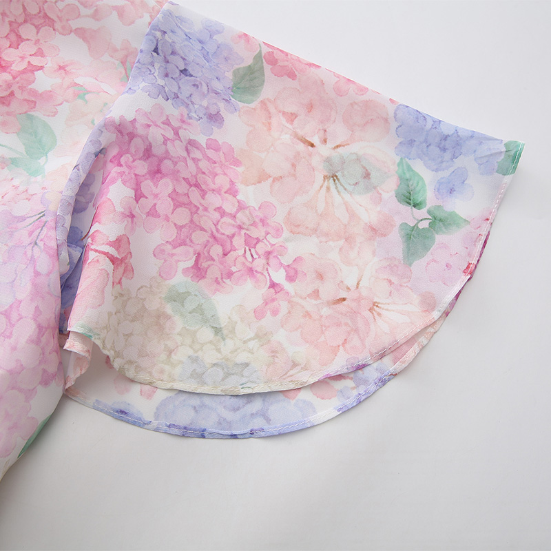 Colors spring and summer floral pinched waist dress