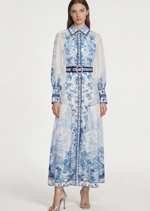 Spring court style dress single-breasted long corset