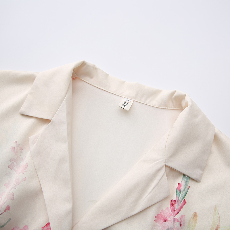 Painting vacation V-neck spring and summer flowers long dress