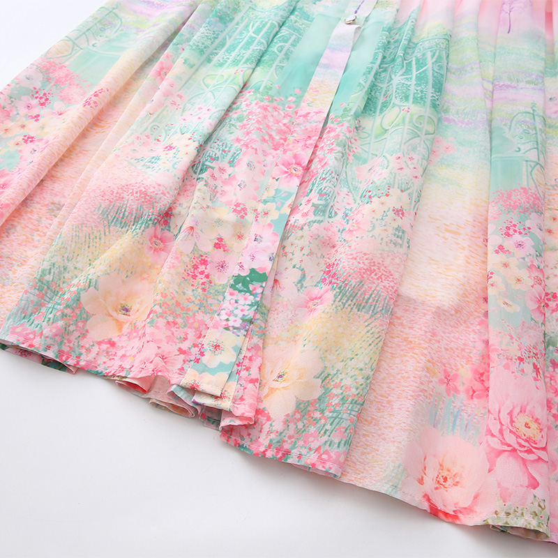 Cstand collar retro lantern sleeve dress