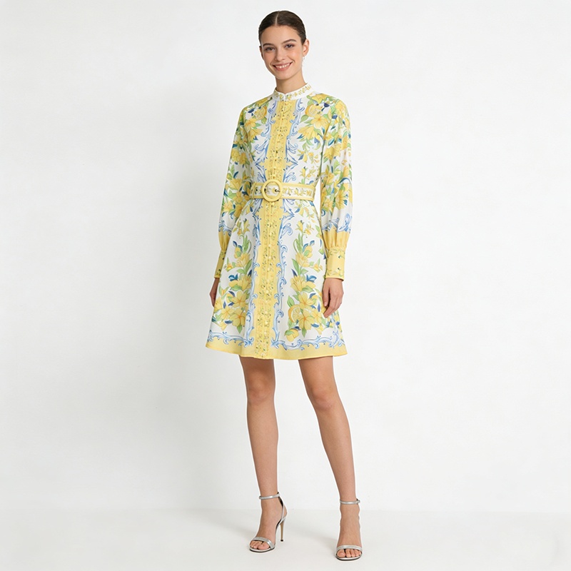 Vacation short spring and summer painted painting dress