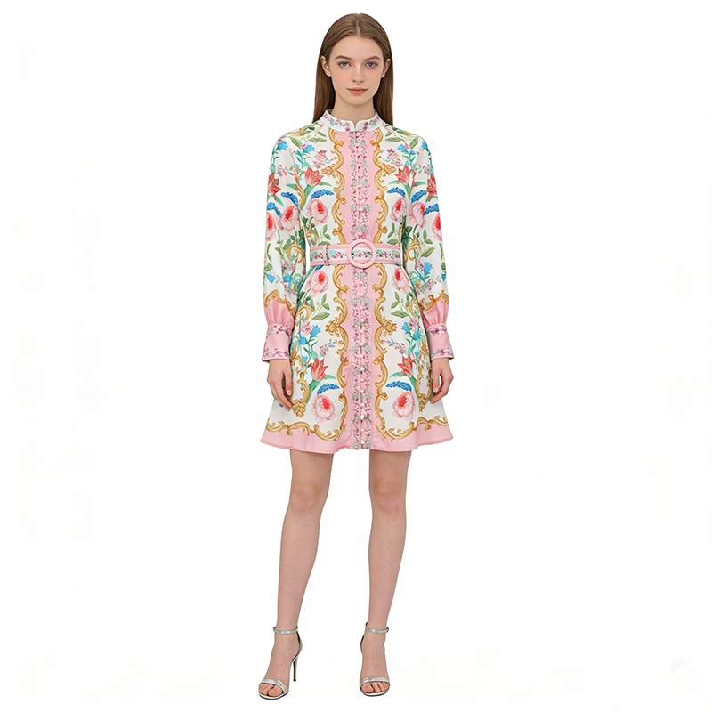 Short vacation painting spring and summer dress