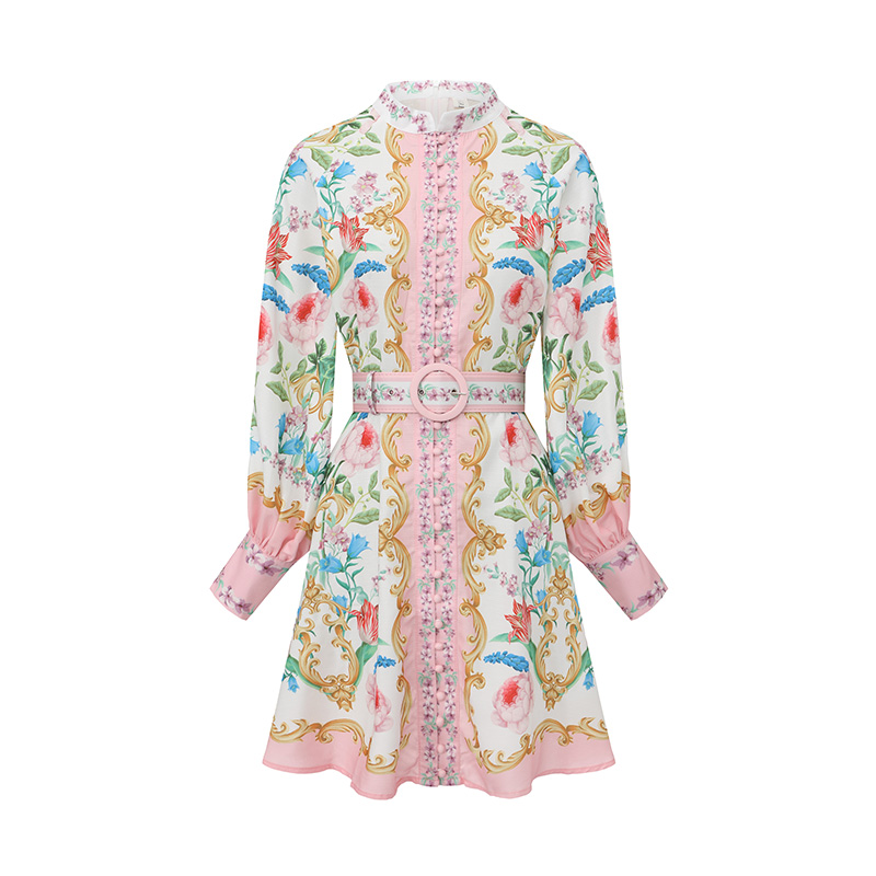 Short vacation painting spring and summer dress