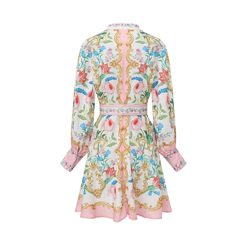 Short vacation painting spring and summer dress