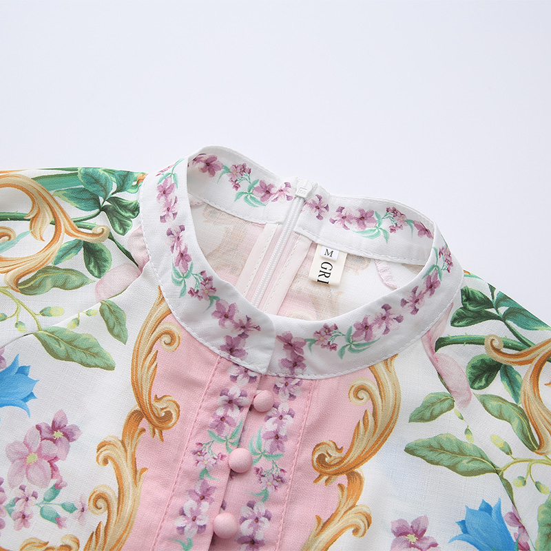 Short vacation painting spring and summer dress