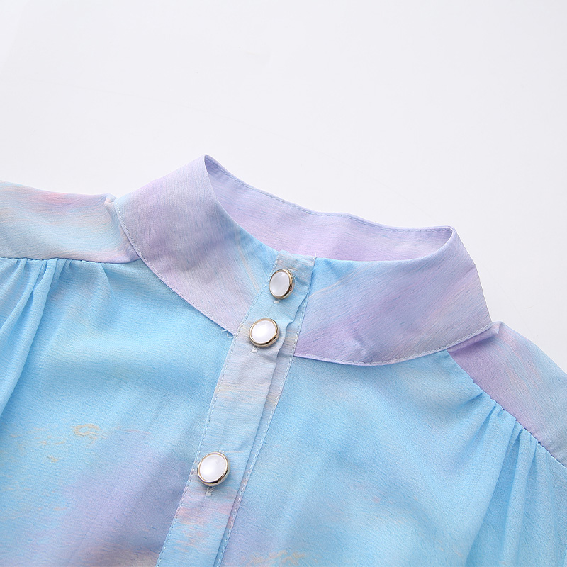 Painting spring and summer lantern sleeve dress