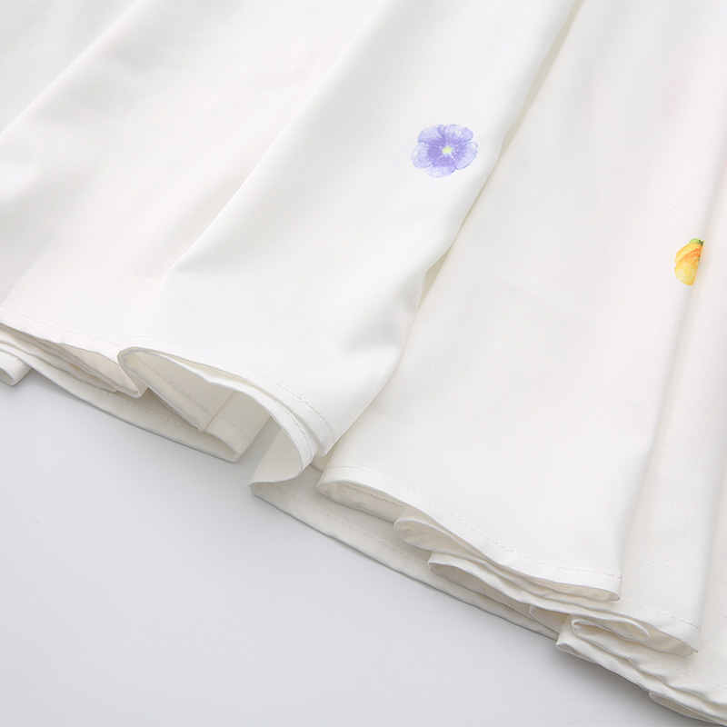 Printing cstand collar spring and summer dress