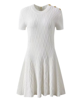 Temperament A-line T-back chanelstyle pinched waist dress