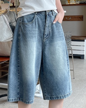 Retro Casual denim five pants summer loose couples shorts