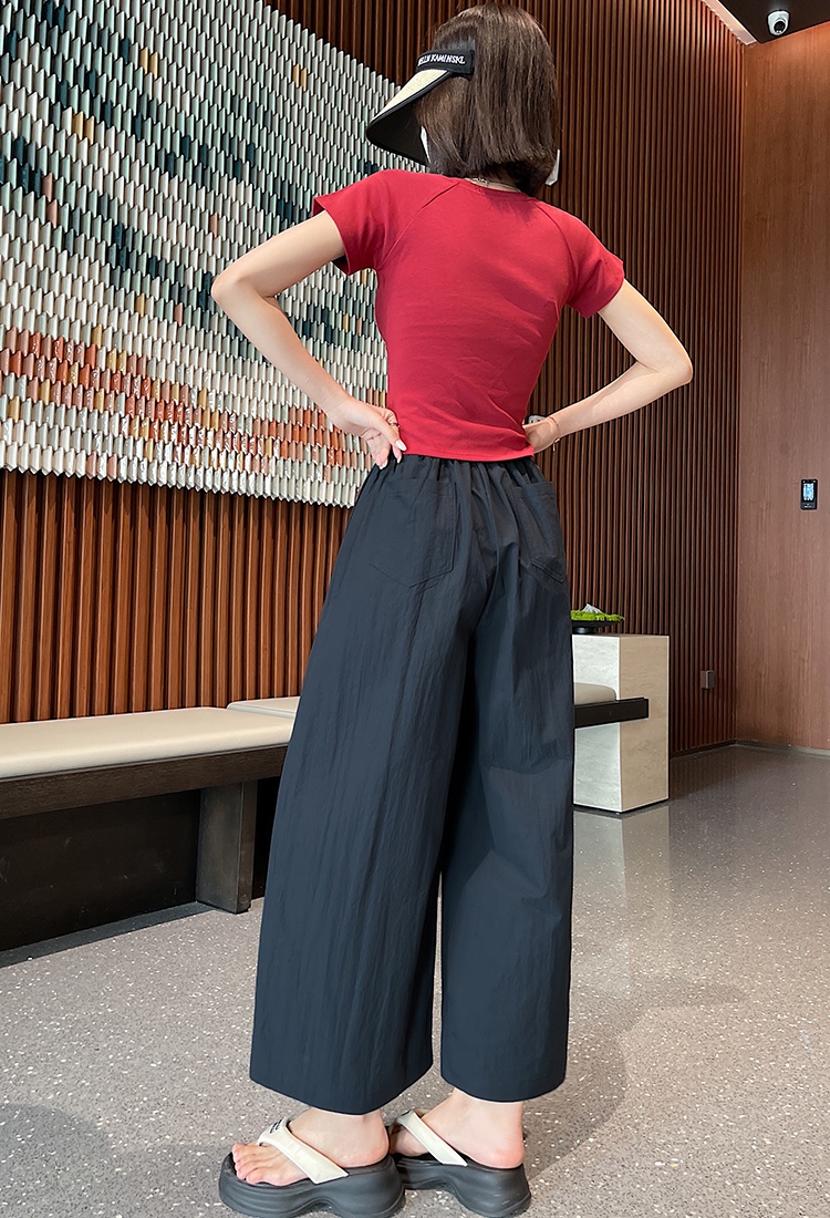 Seven tenths nine tenths wide leg pants for women