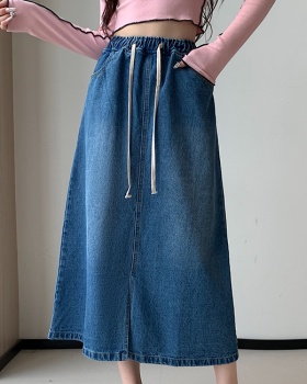 Loose long skirt college style denim short skirt for women