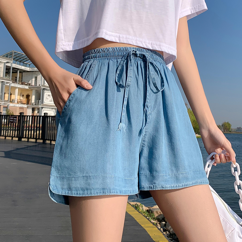 Ice silk large yard short jeans bud shorts for women