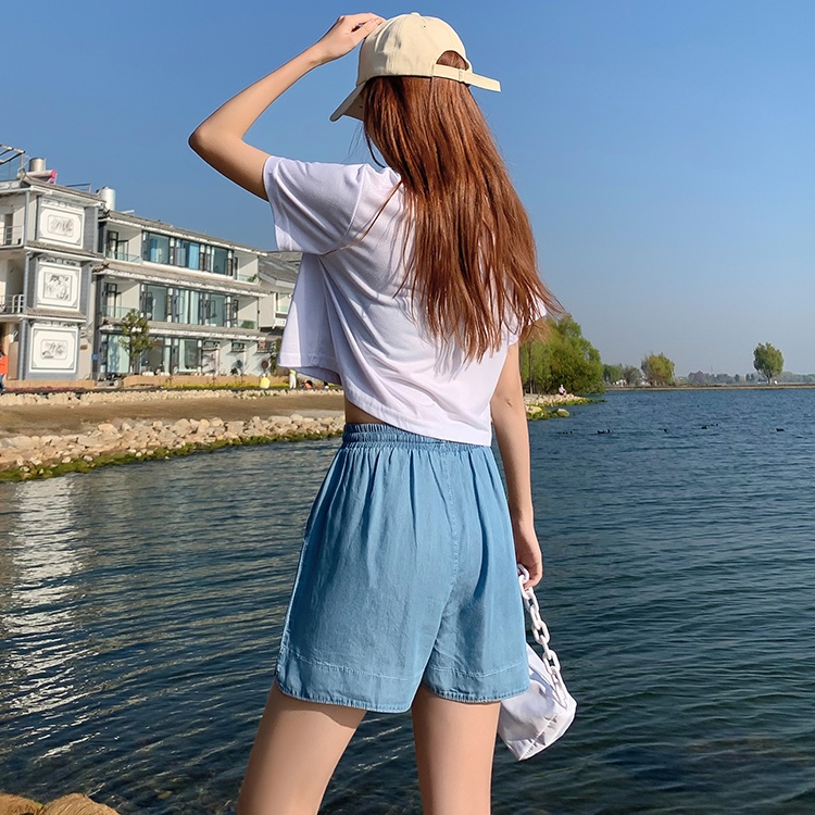 Ice silk large yard short jeans bud shorts for women