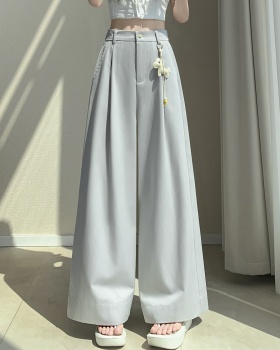 Casual wide leg pants cotton business suit for women