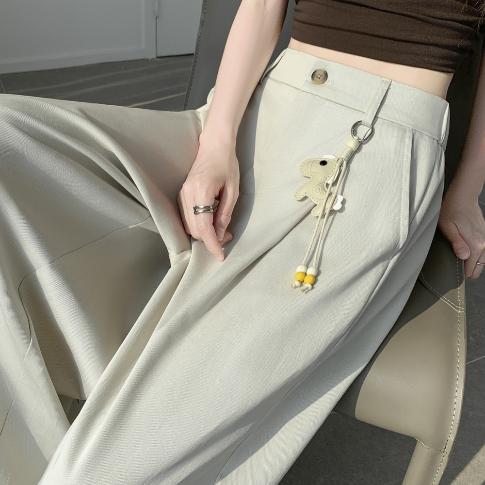 Casual wide leg pants cotton business suit for women