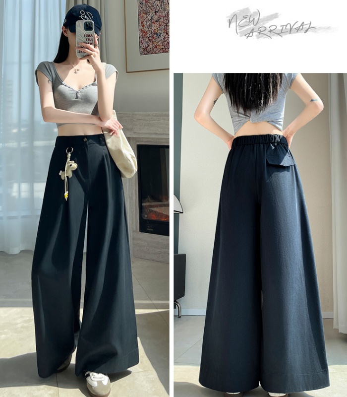 Casual wide leg pants cotton business suit for women