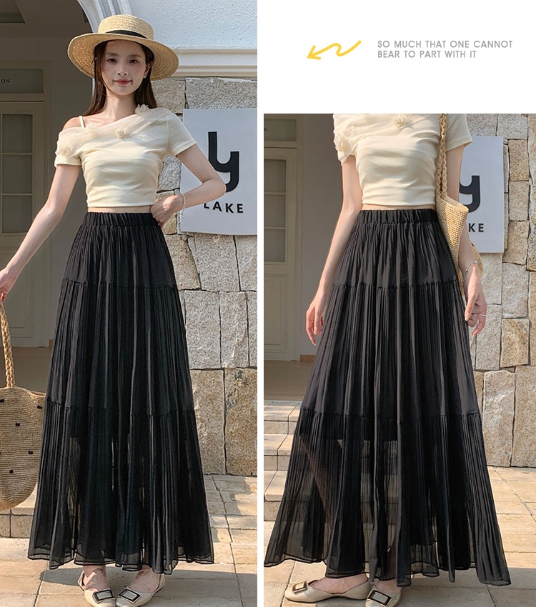 Big skirt A-line slim long skirt drape summer skirt