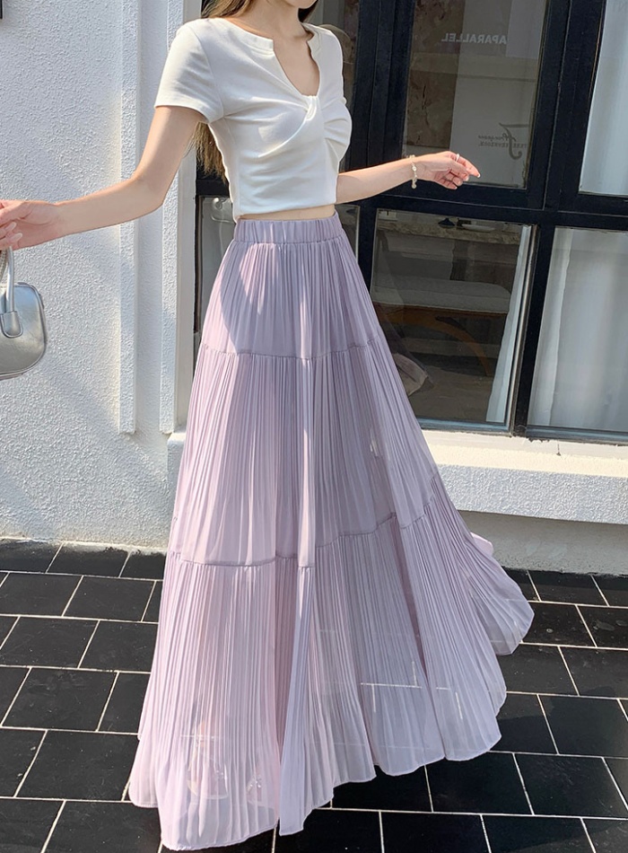 Big skirt A-line slim long skirt drape summer skirt