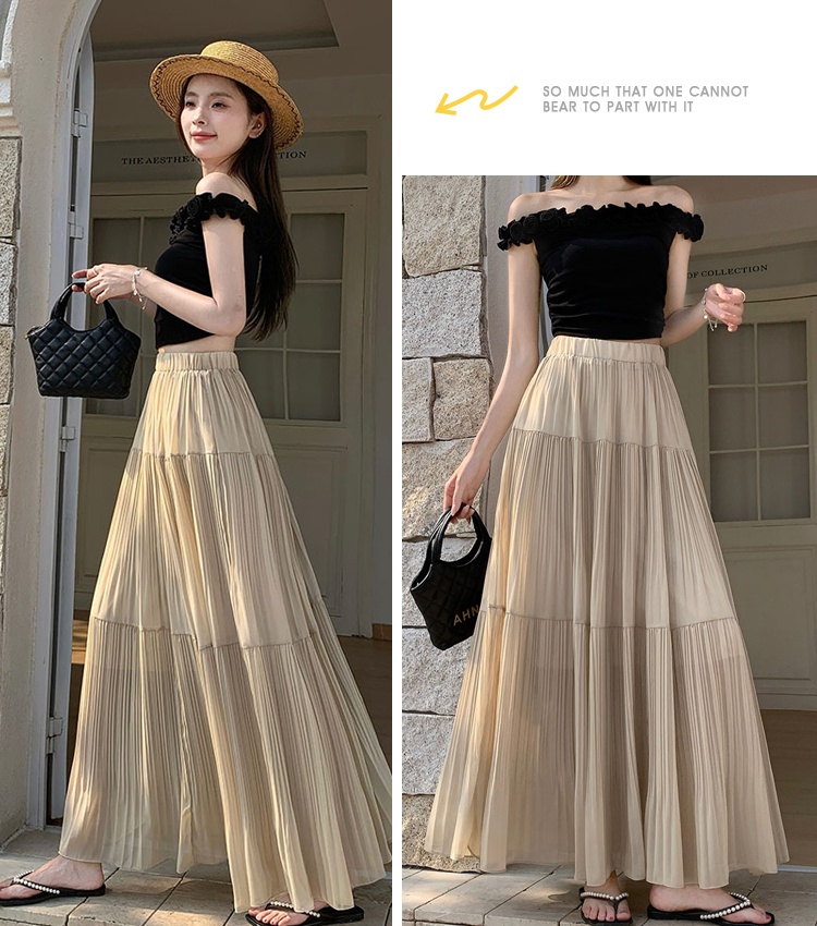 Big skirt A-line slim long skirt drape summer skirt