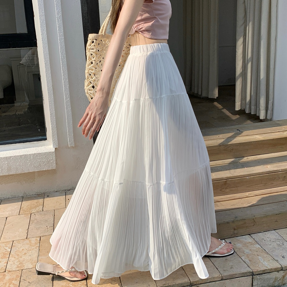 Big skirt A-line slim long skirt drape summer skirt