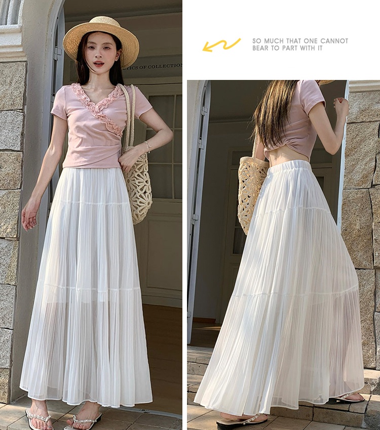 Big skirt A-line slim long skirt drape summer skirt