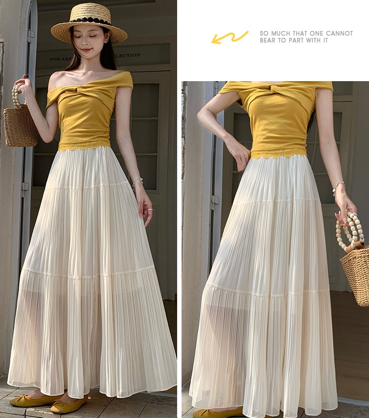Big skirt A-line slim long skirt drape summer skirt