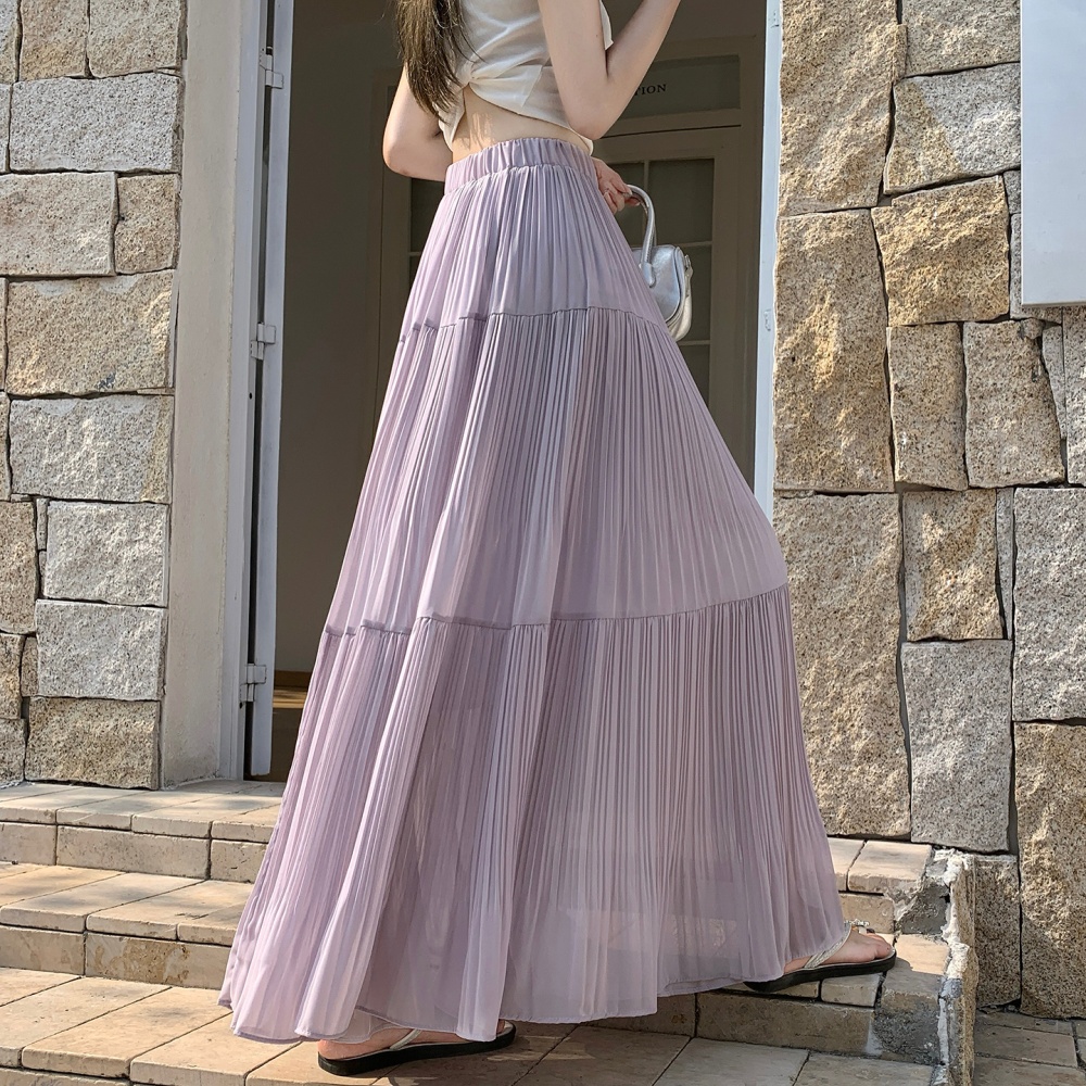 Big skirt A-line slim long skirt drape summer skirt