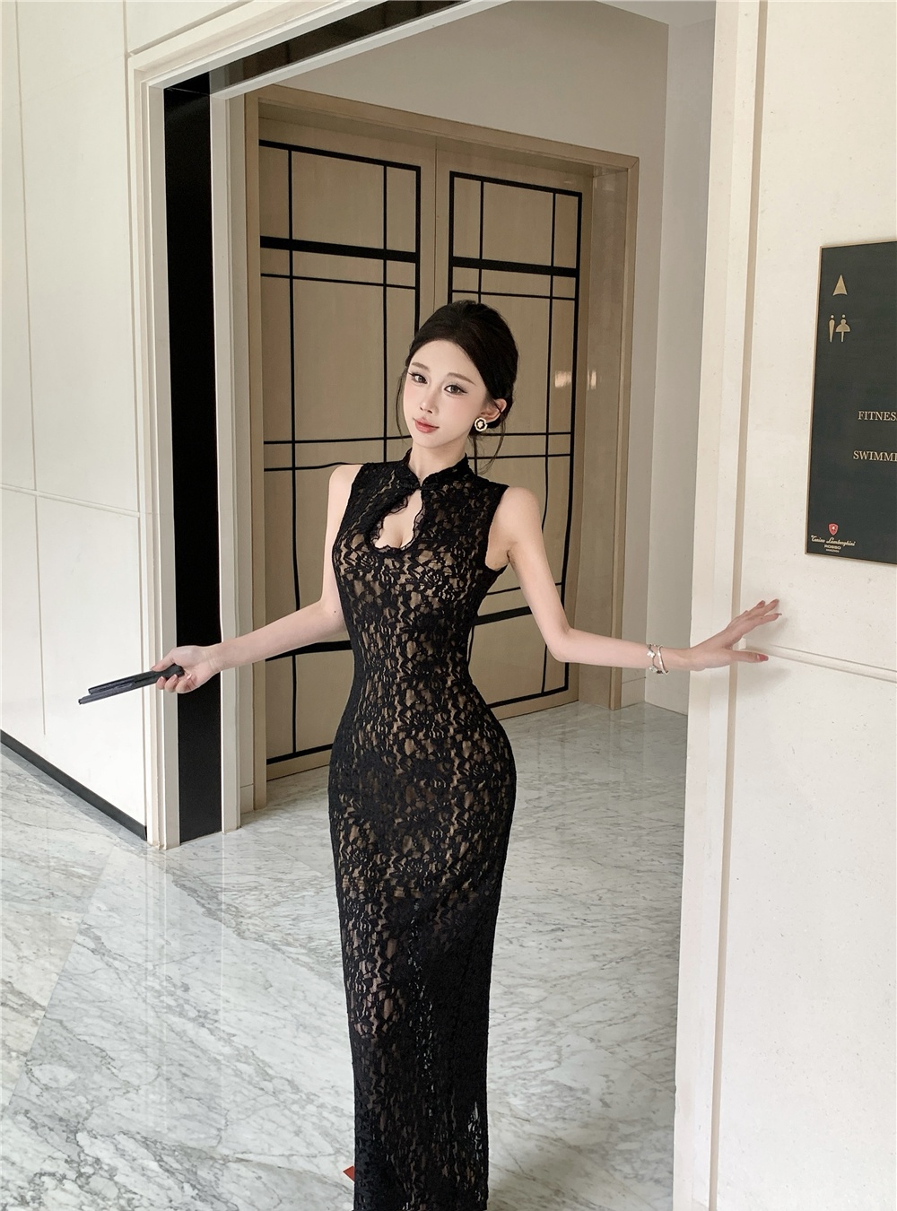 Package hip temperament summer dress sexy lace long dress for women