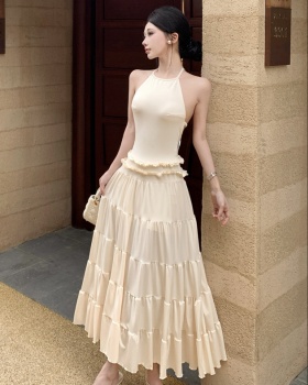 Pleated vacation long dress sexy bandage dress for women