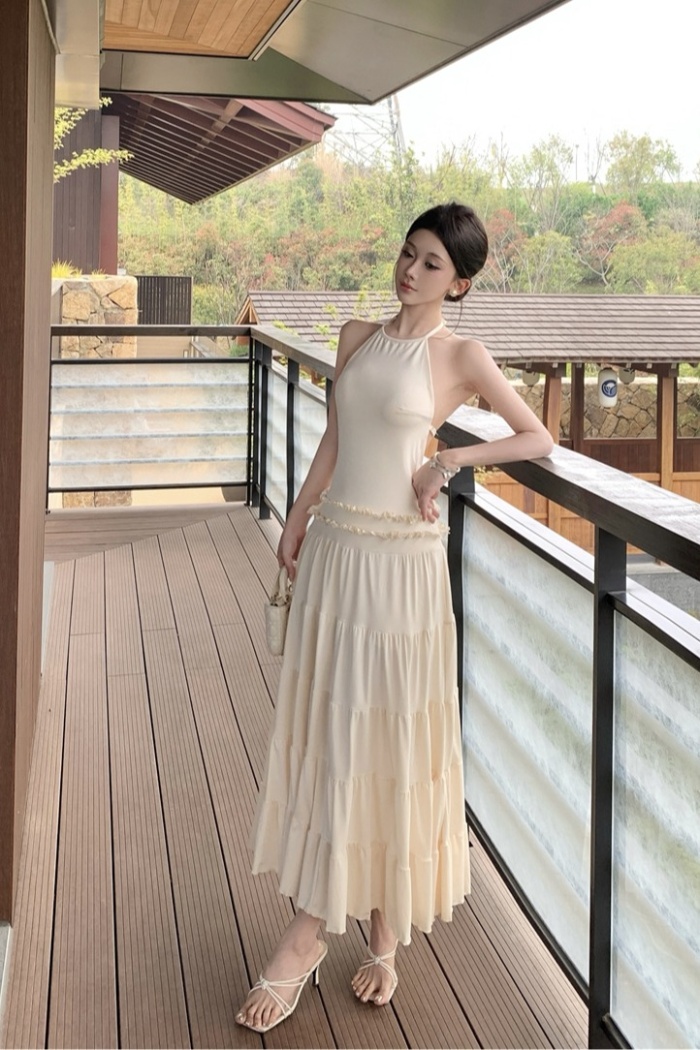 Pleated vacation long dress sexy bandage dress for women