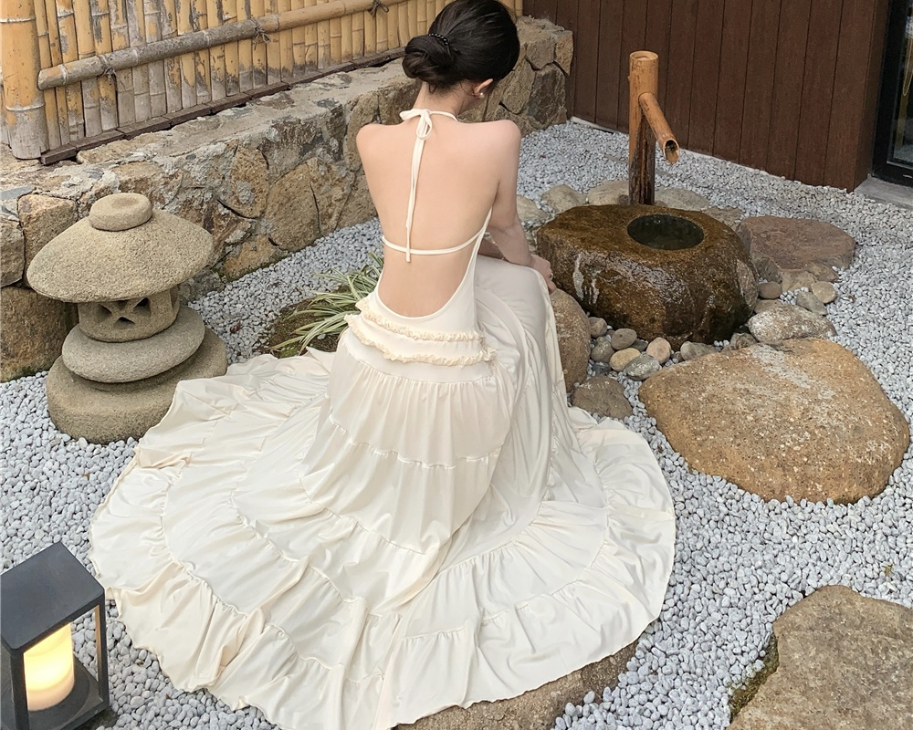 Pleated vacation long dress sexy bandage dress for women