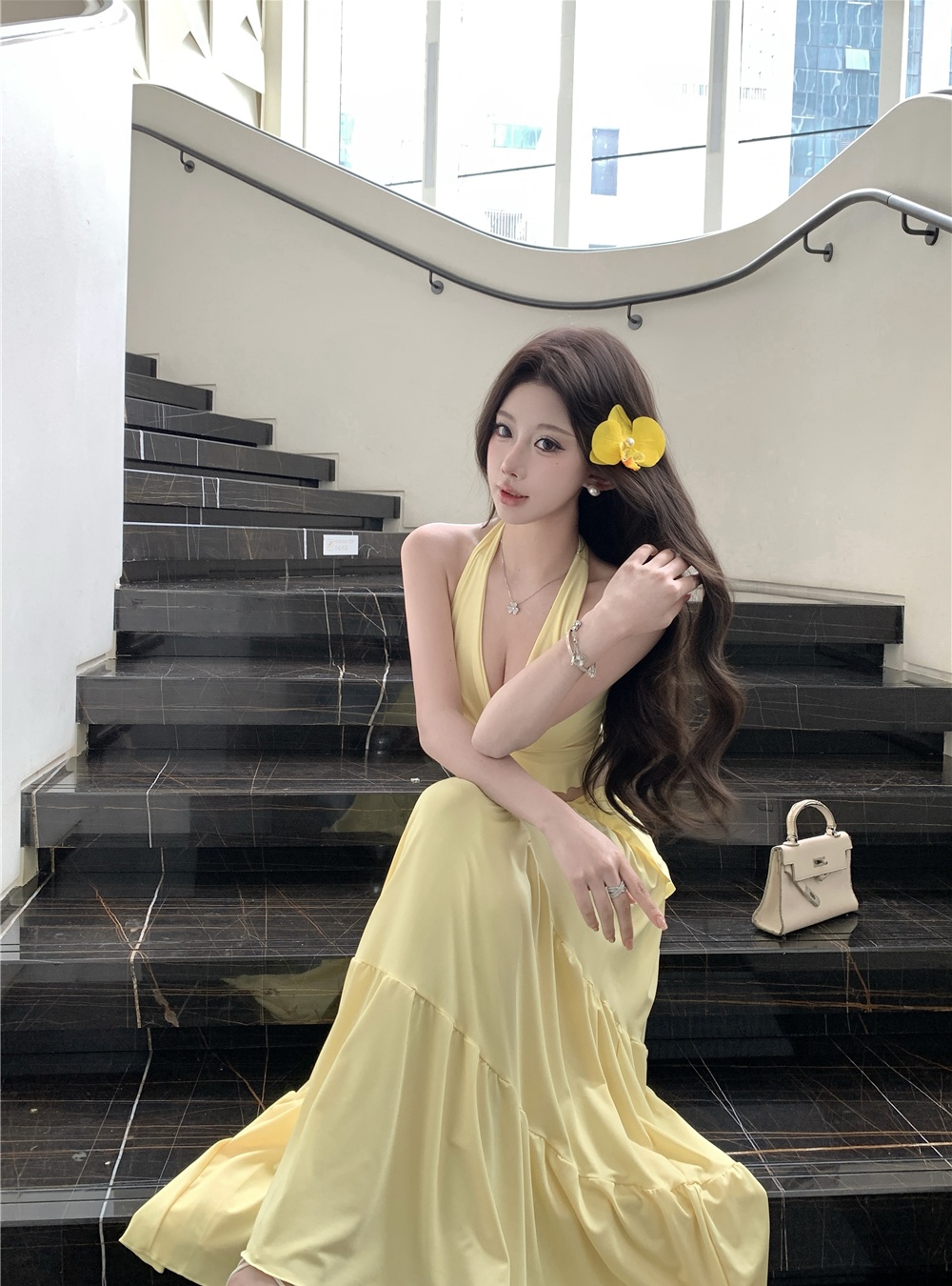 Seaside A-line tops enticement summer skirt 2pcs set