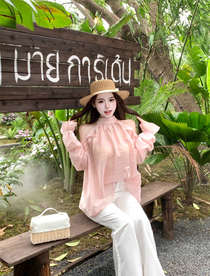 Long sleeve shirt halter small shirt for women