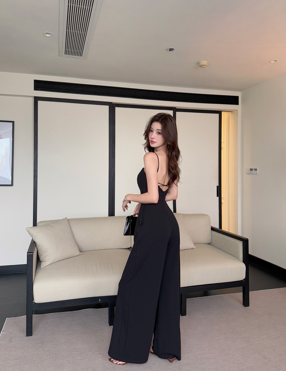 Free wide leg long pants slim detachable jumpsuit