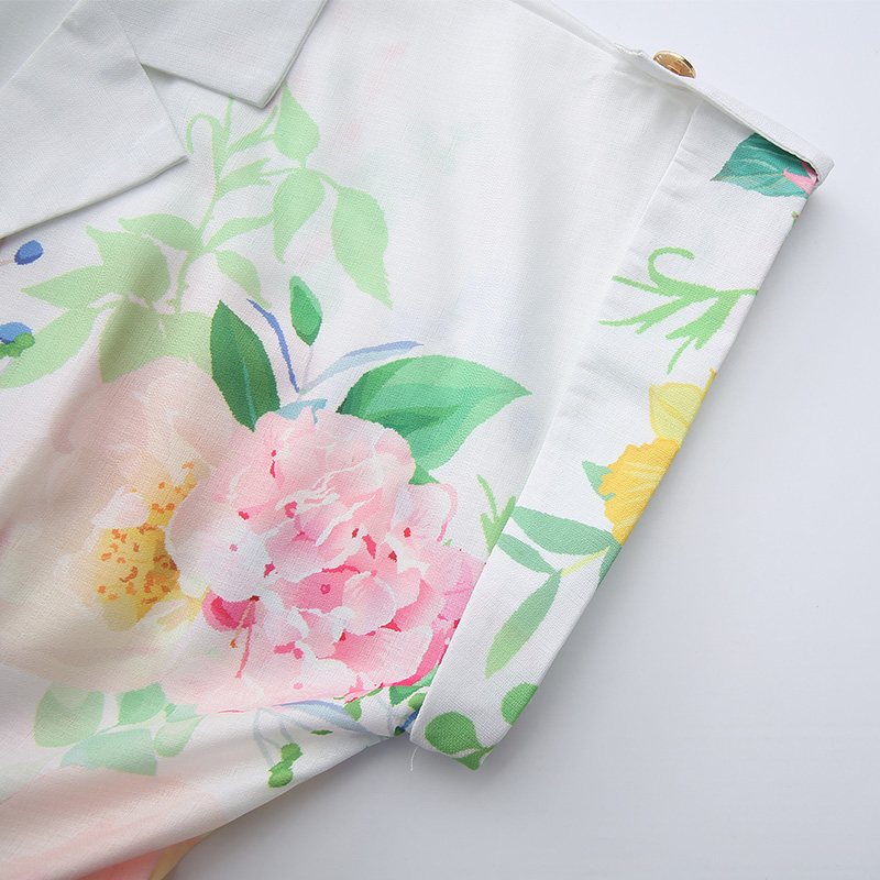 Long painting spring and summer flowers dress