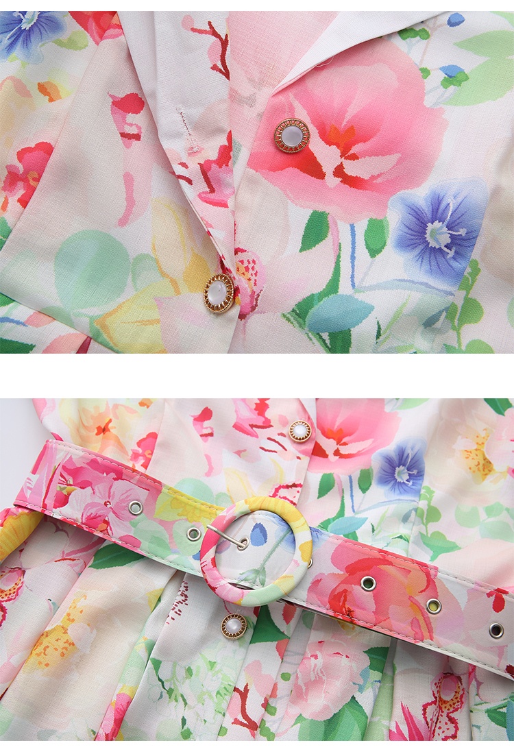 Long painting spring and summer flowers dress