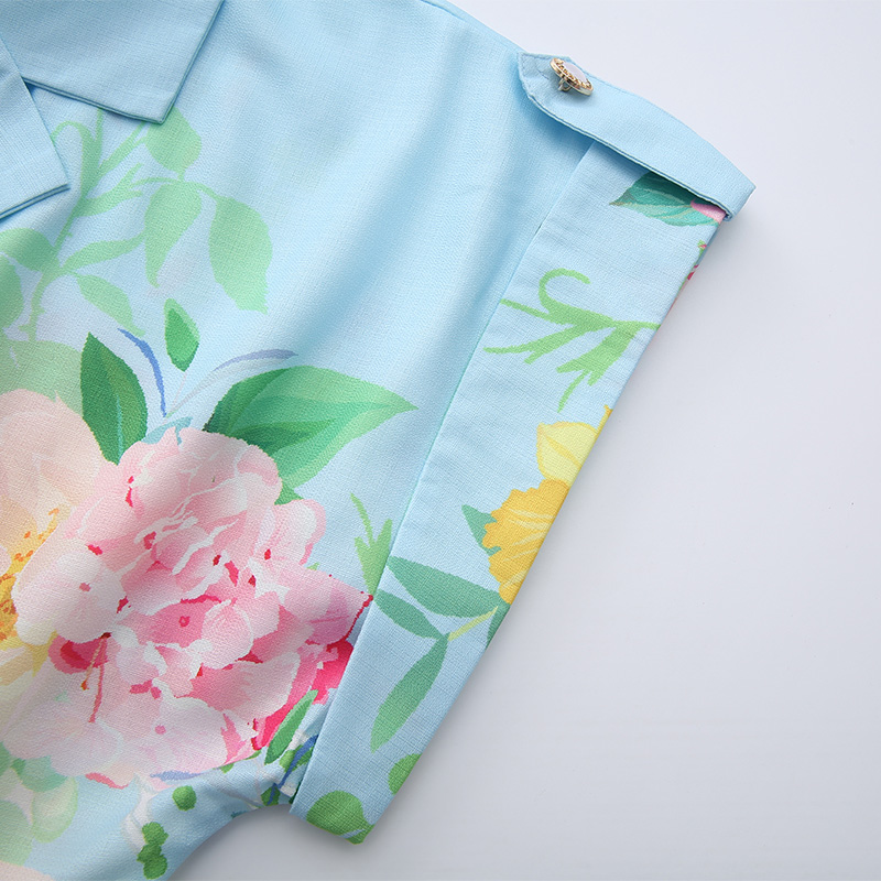 Spring and summer long painting flowers dress