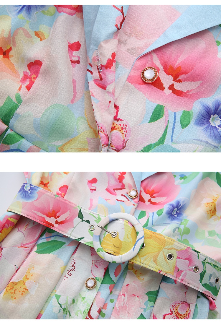 Spring and summer long painting flowers dress