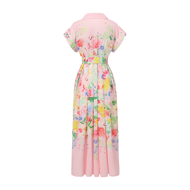 Long spring and summer painting flowers dress