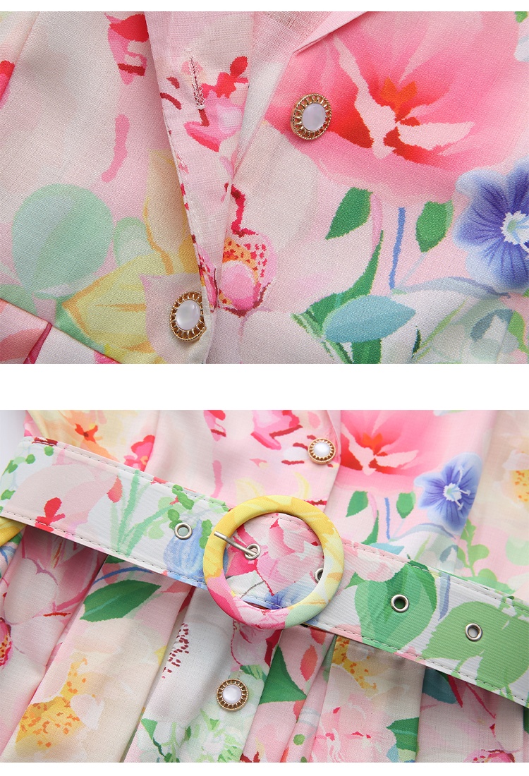 Long spring and summer painting flowers dress