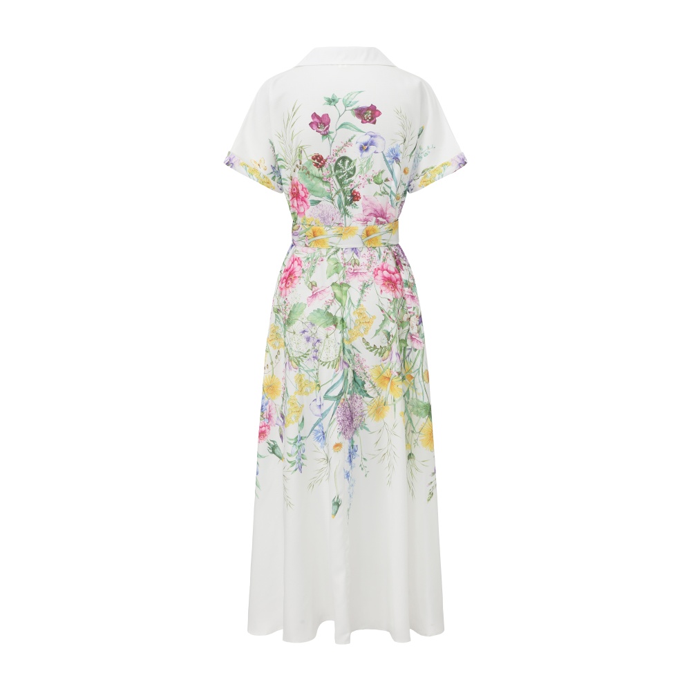 Spring and summer vacation V-neck long painting dress