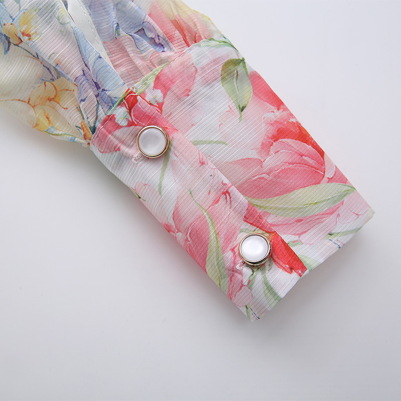 Flowers watercolor shirt long dress