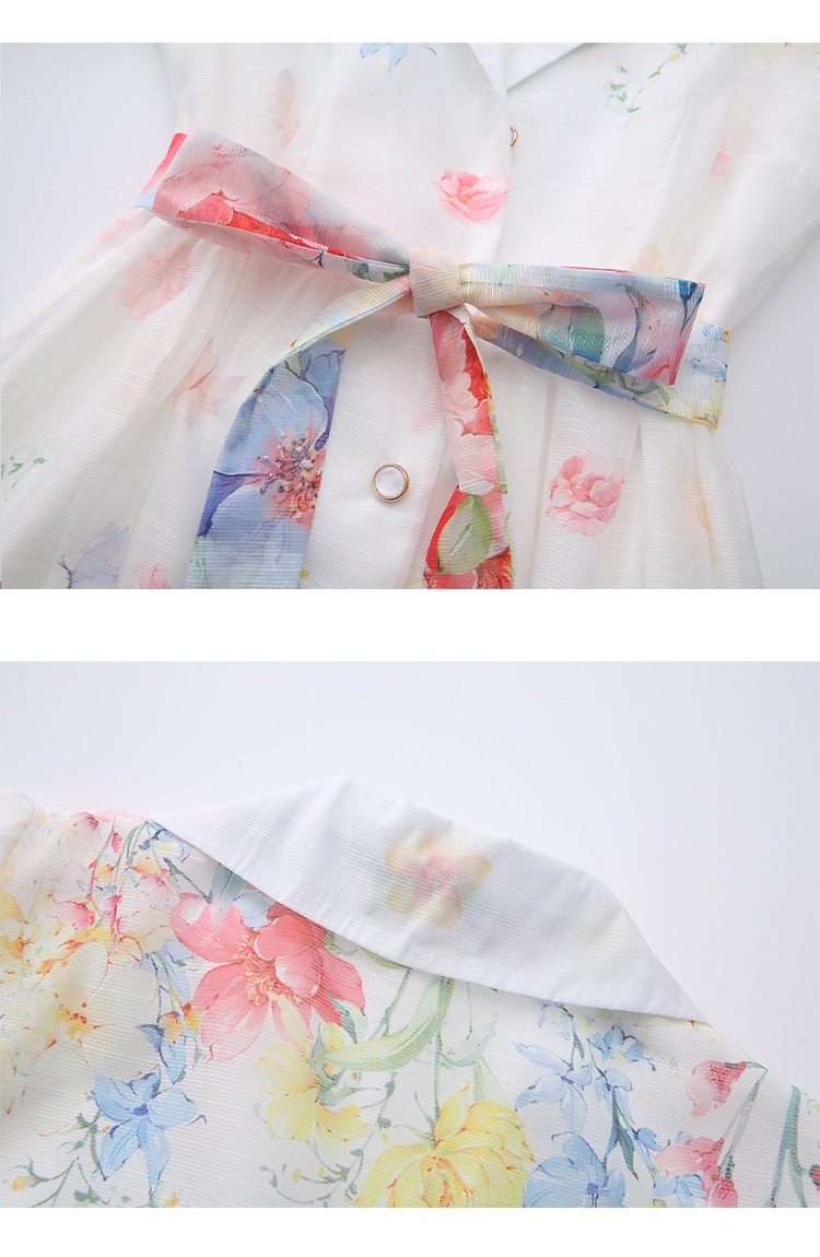 Flowers watercolor shirt long dress