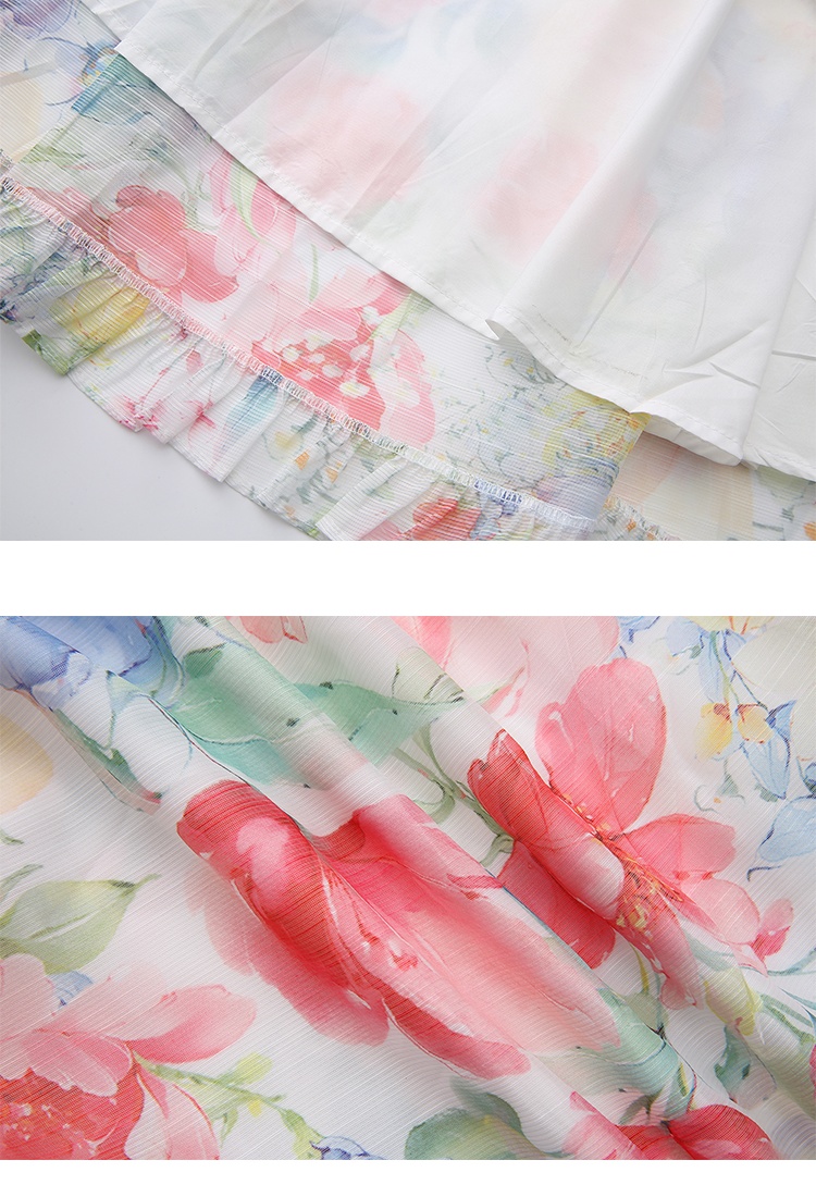 Flowers watercolor shirt long dress